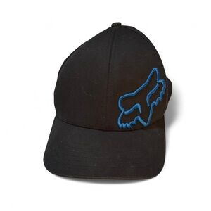 Fox racing retro Black Cap with Blue Logo